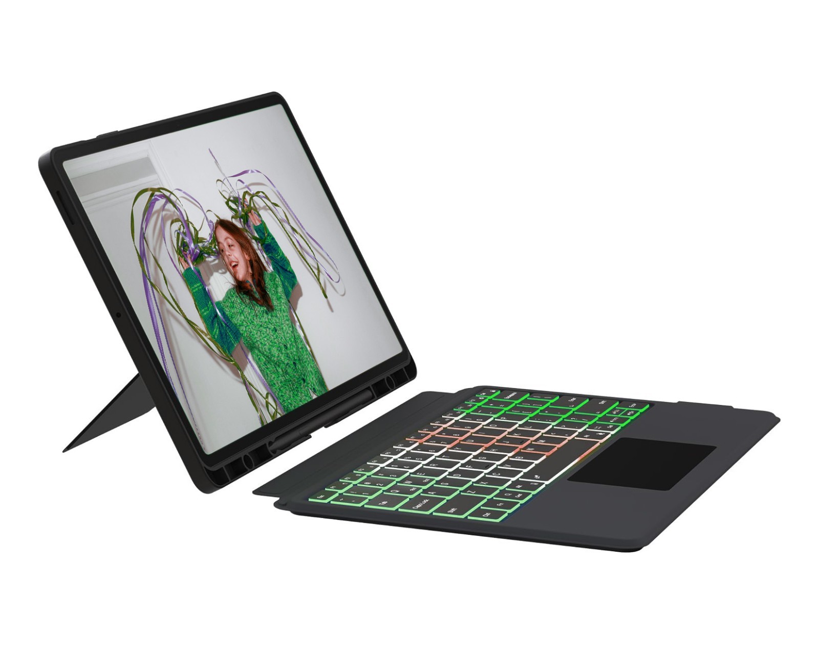 Keyboard/Trackpad/Case for Samsung Galaxy 13.1", Tab S10 FE+- Auto Sleep - Black