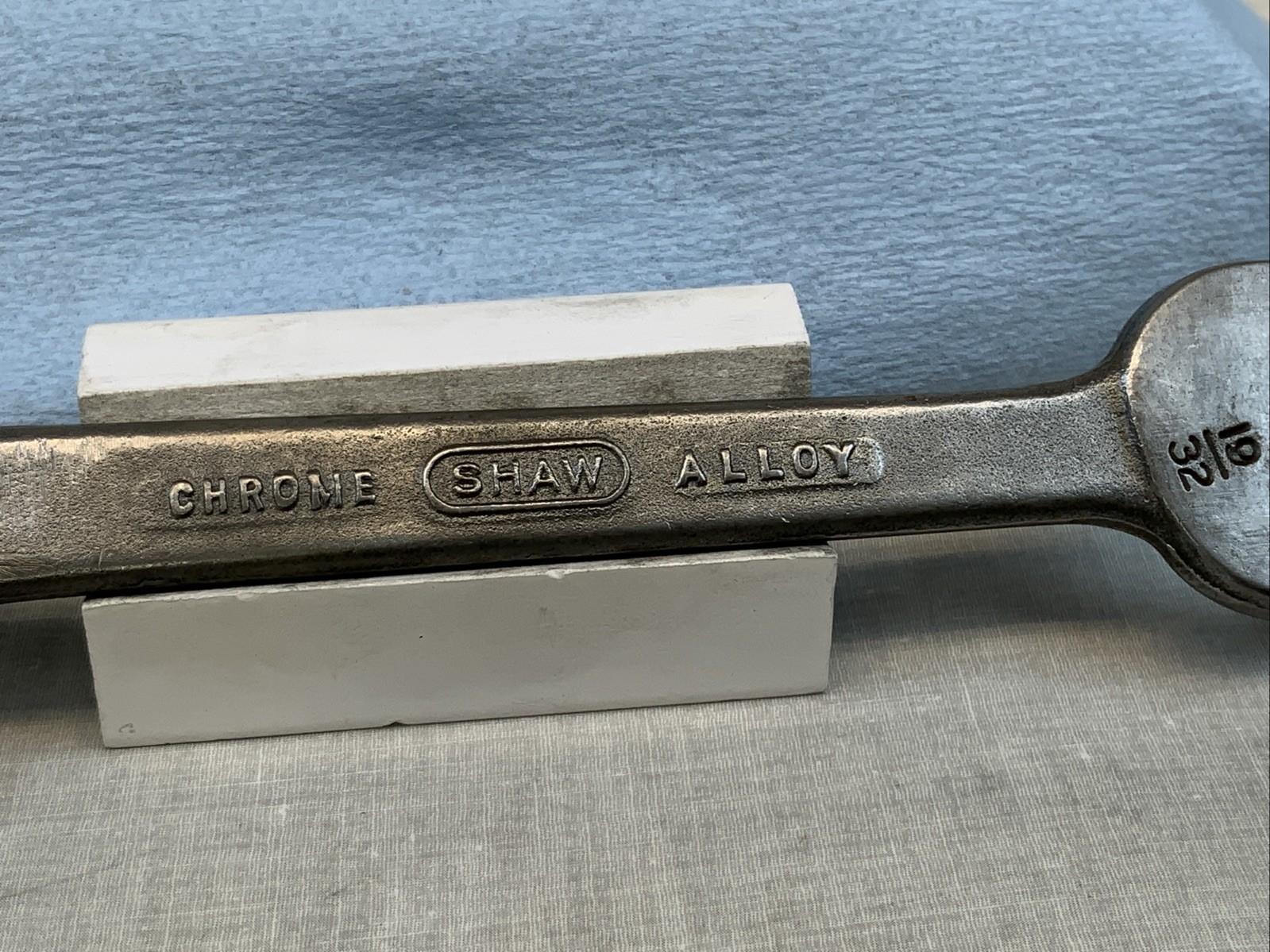 SHAW 11/16in. X 19/32in. Open End Wrench, USA Made