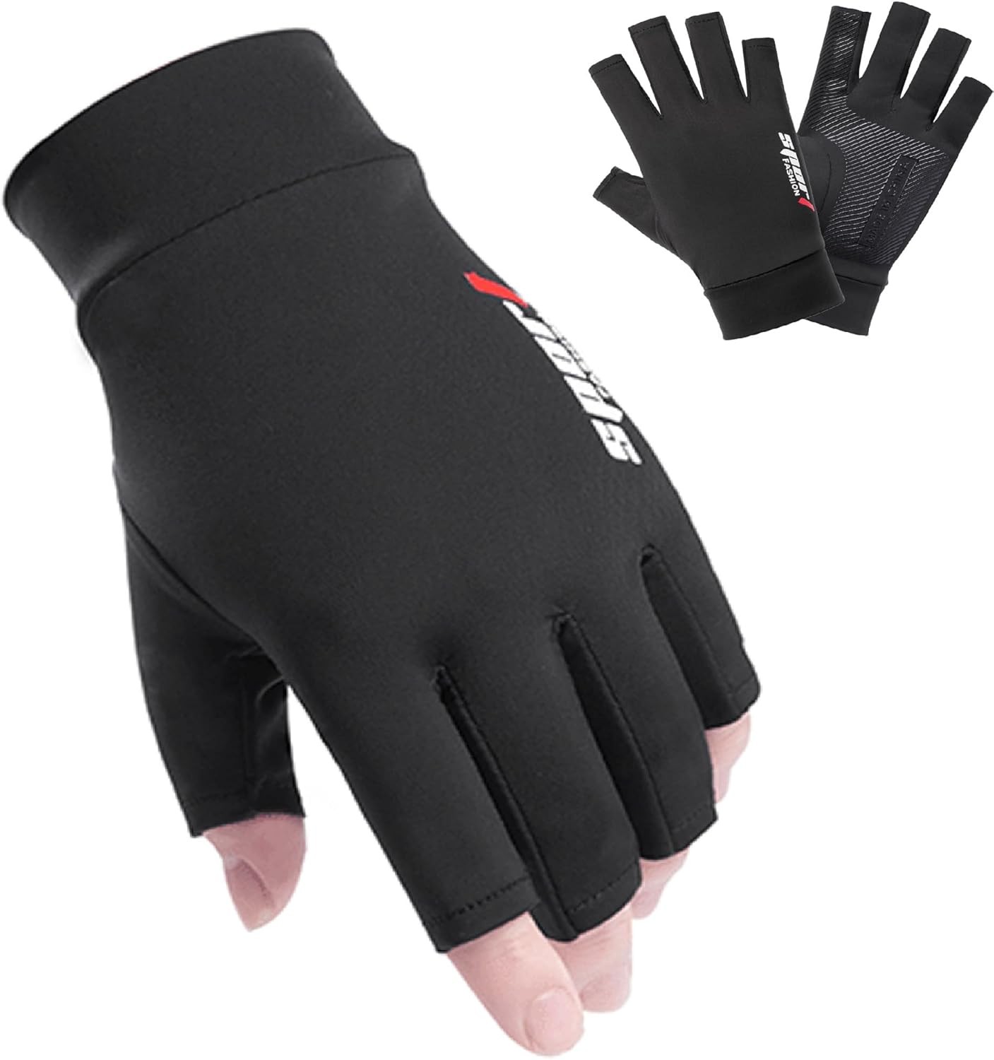 Anti-Slip Strips Cycling Gloves for Men/Women Half Finr UV Protect