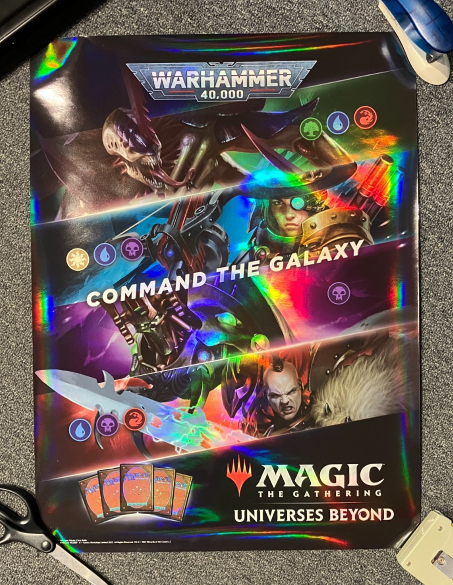 NEW MTG Magic the Gathering WARHAMMER 40K PROMO poster 18"X24" WOTC Tube 40,000