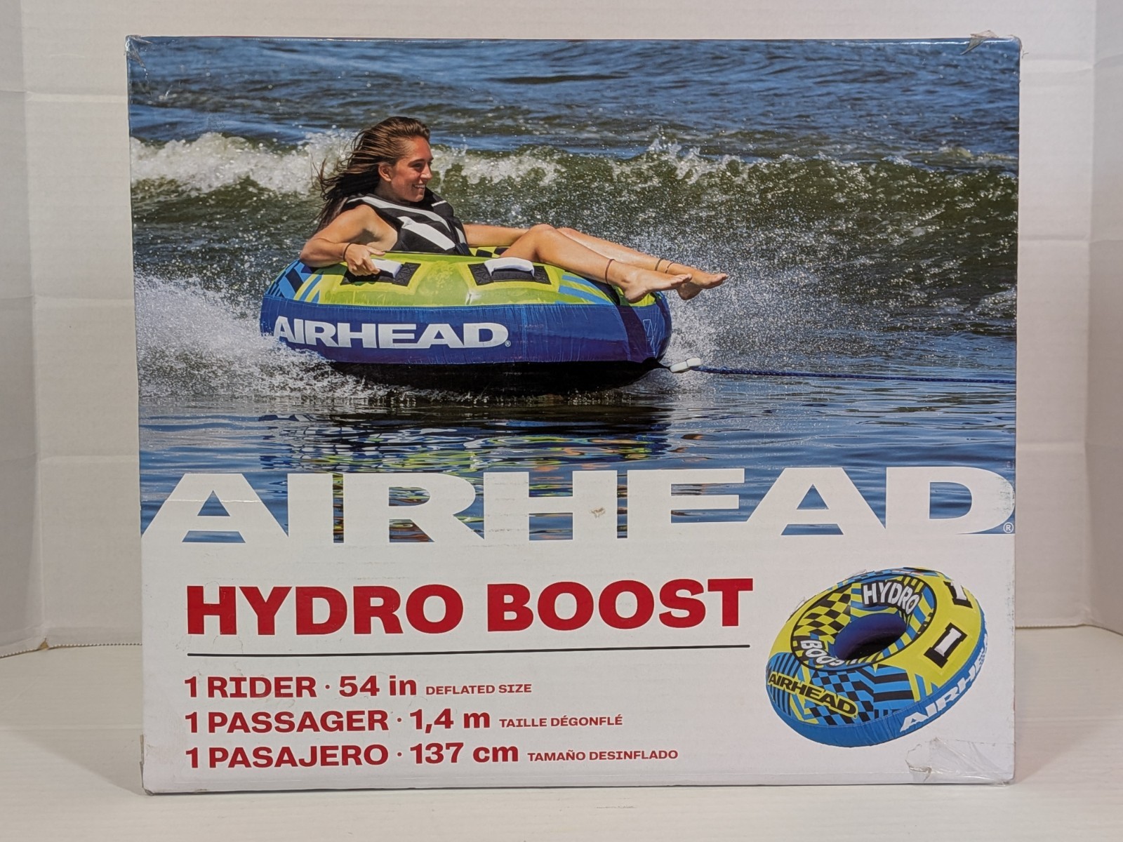 Airhead Towable Round, 1 Person Tube Handles Quick Inflation, Connection Boat
