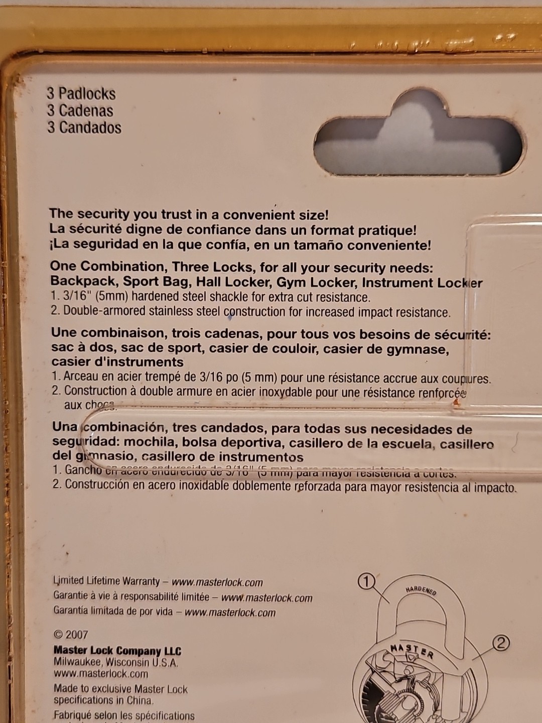 Master Lock Minis Combination Locker Padlocks 3 Pack Locks Combo New