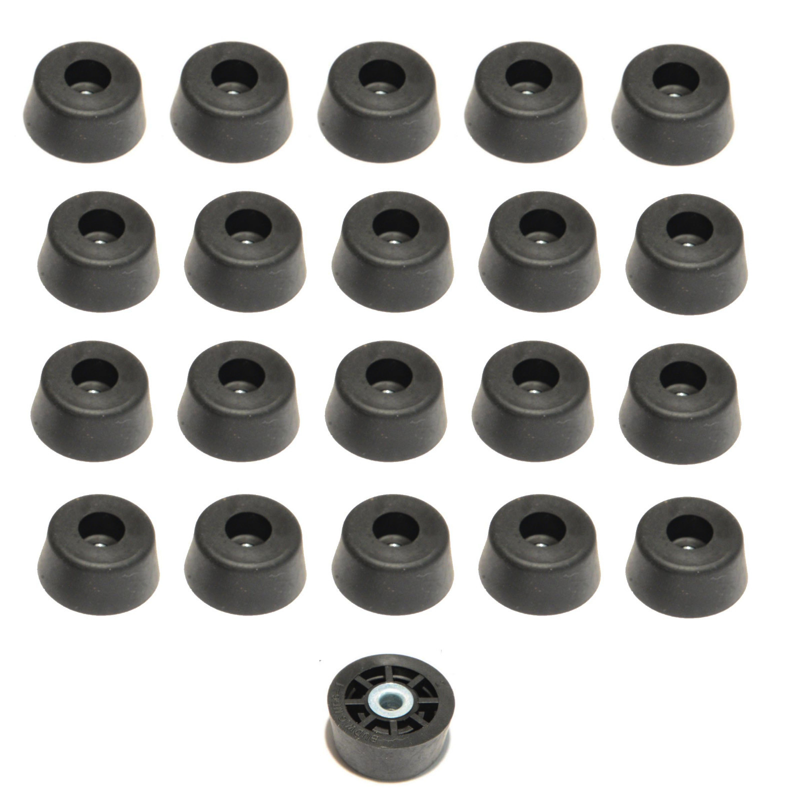 20 SMALL TALL ROUND RUBBER FEET  .750 W x .375 H RADIO, CUTTING BOARDS, US MADE