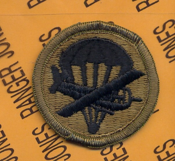 US Army OFFICER Paratrooper Para Glider Airborne Hat patch OD Green & Black m/e