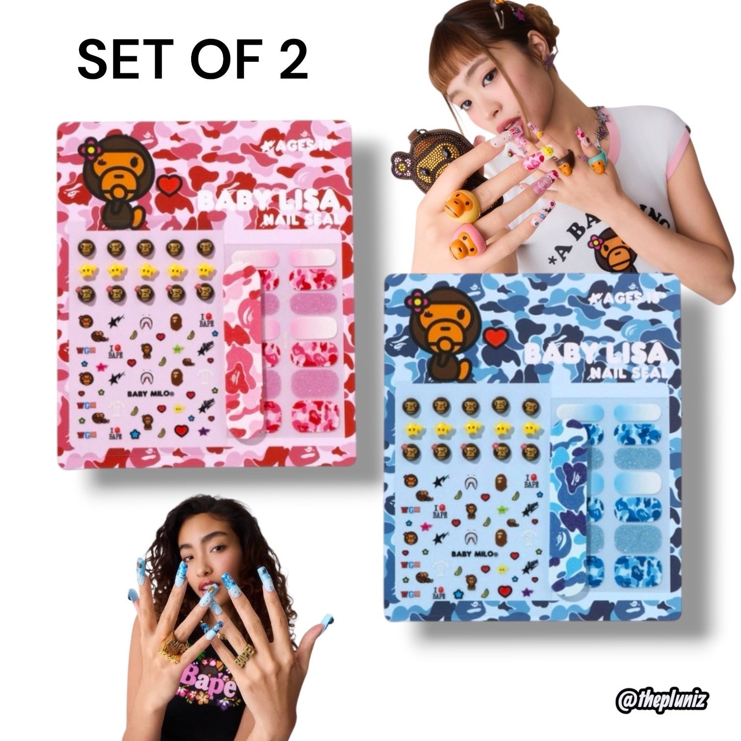 BABY LISA Nail Seal Set Ladies - PINK & BLUE