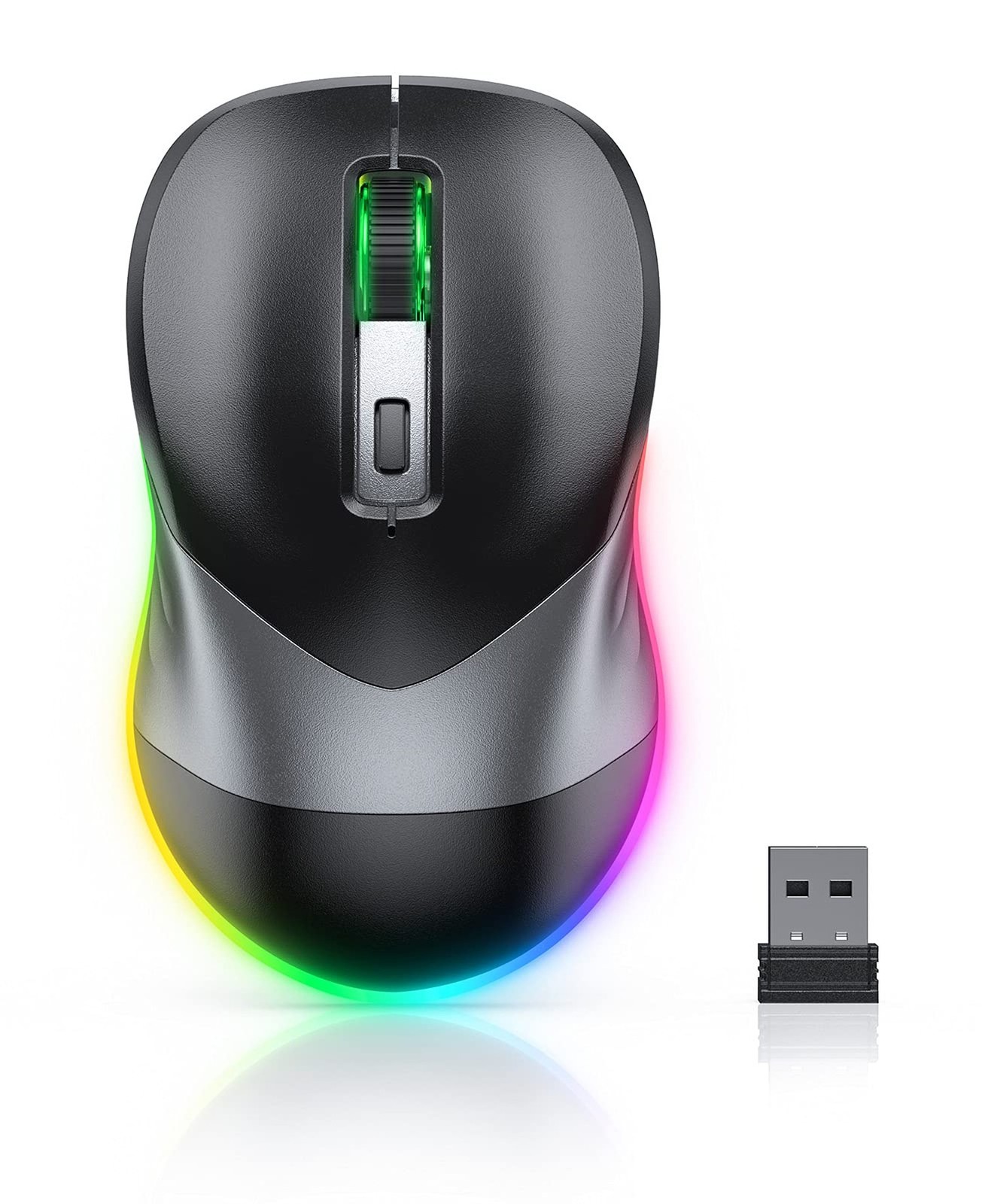 PEIOUS Wireless Mouse, Jiggler Mouse for Laptop - LED Mouse Rechargeable Comp...