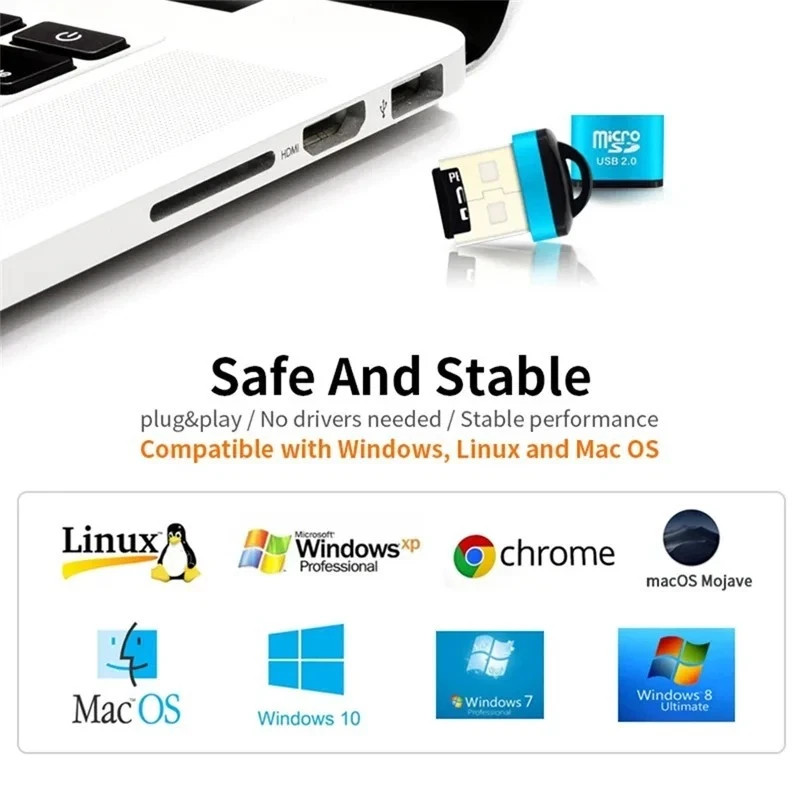 USB 2.0 Card Reader Micro SD TF Stick Card Reader Card Reader Adapter-