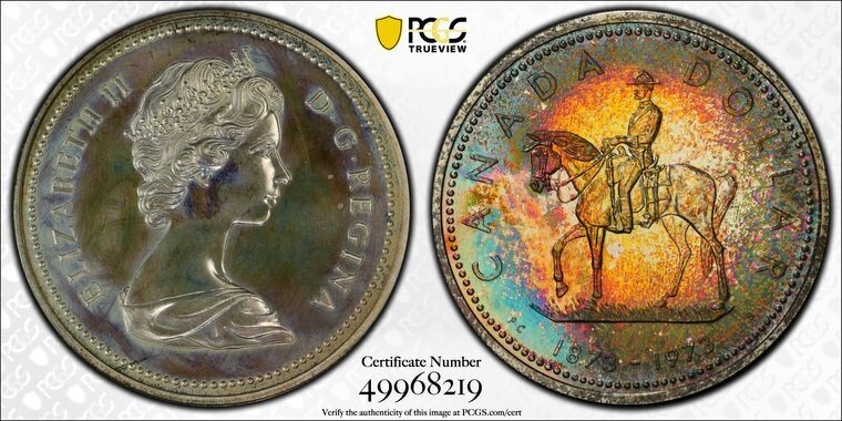 1973 S$1 PCGS SP63 Canada RCMP Ag