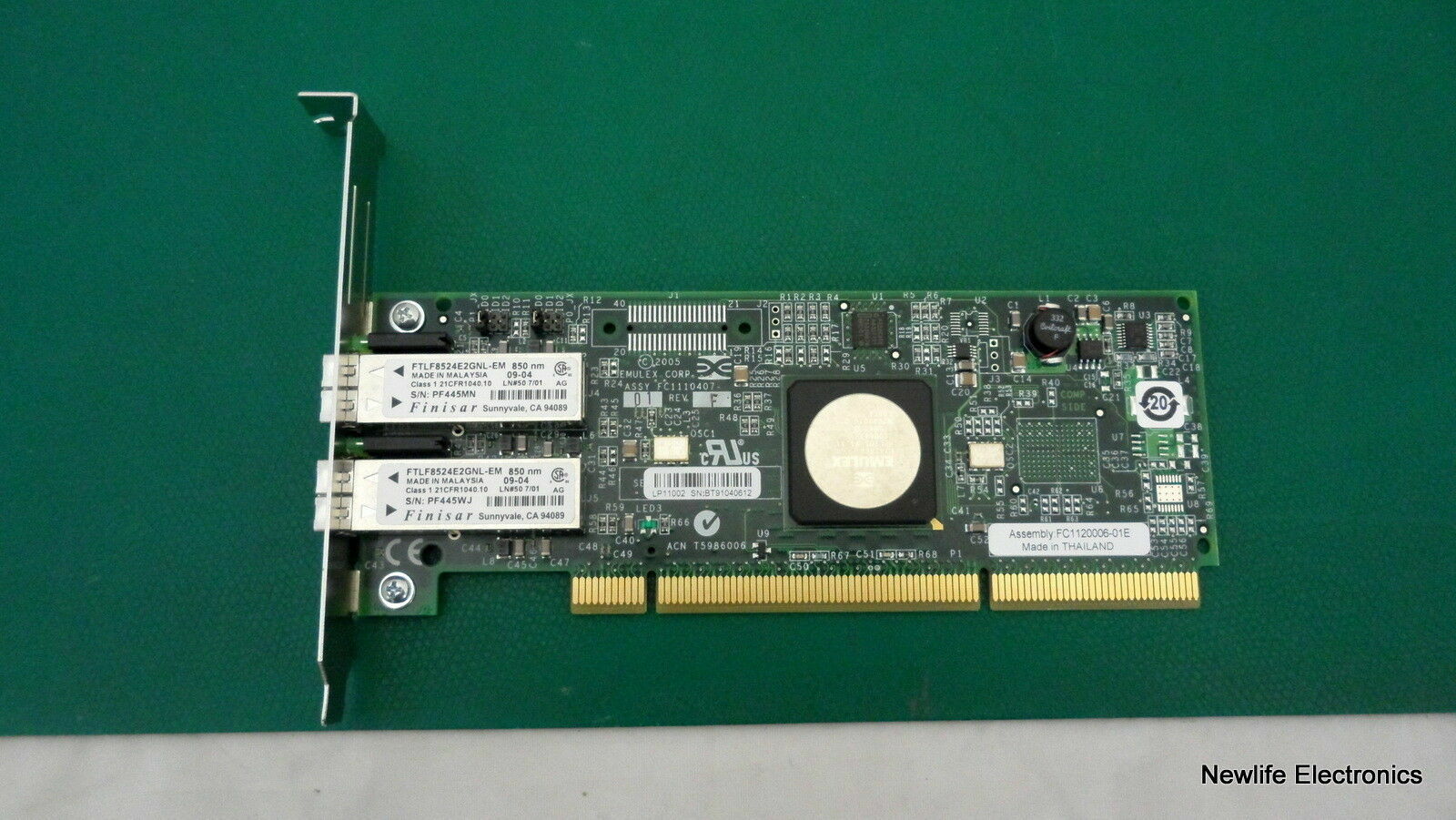 HP 410985-001 4Gb Dual-port PCI-X 2.0 FC Host Bus Adapter LP11002 AD168-60001