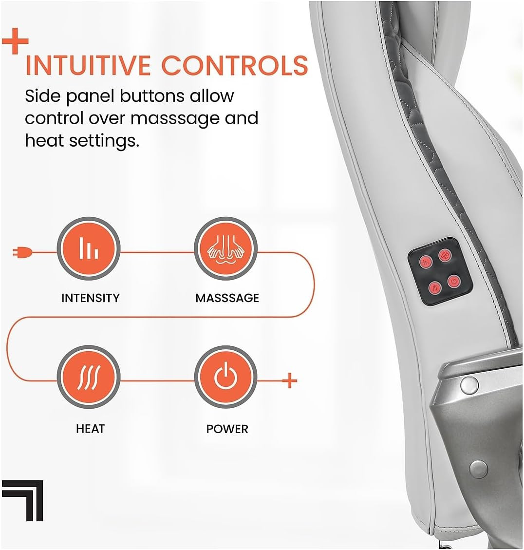 Sharper Image S600 Active Lumbar Ergonomic Bonded Leather Swivel Executive Massa