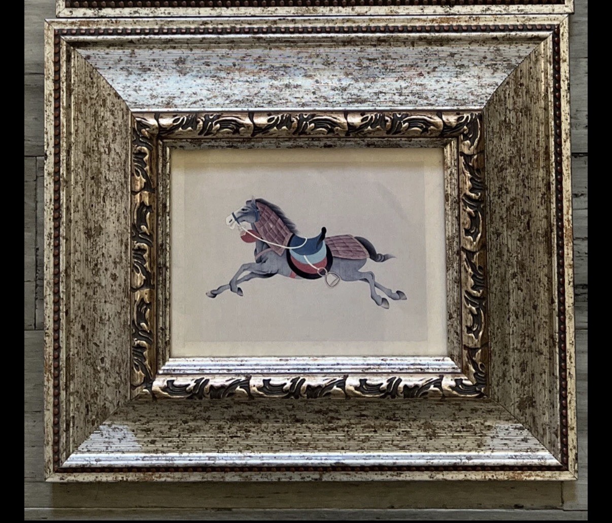 CHEVAL DYNASTIC HORSES FRAMED PRINT The Bombay Company Made in USA