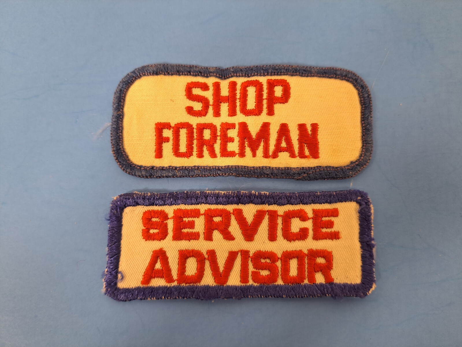 Vintage Shop Foreman and Service Advisor Patches