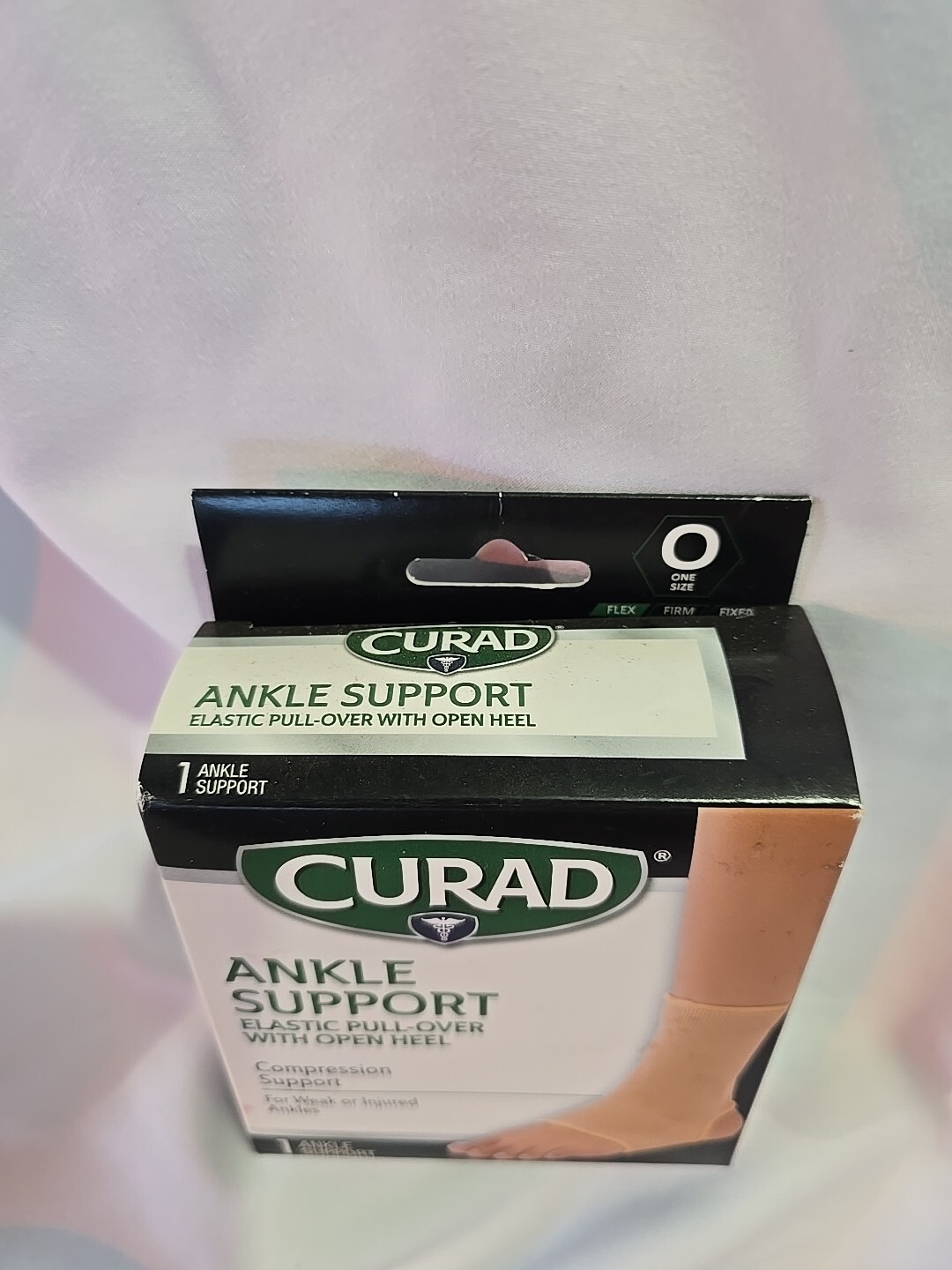 CURAD - ANKLE SUPPORT - ELASTIC PULL-OVER WITH OPEN HEEL - FLEX SUPPORT - NEW!!