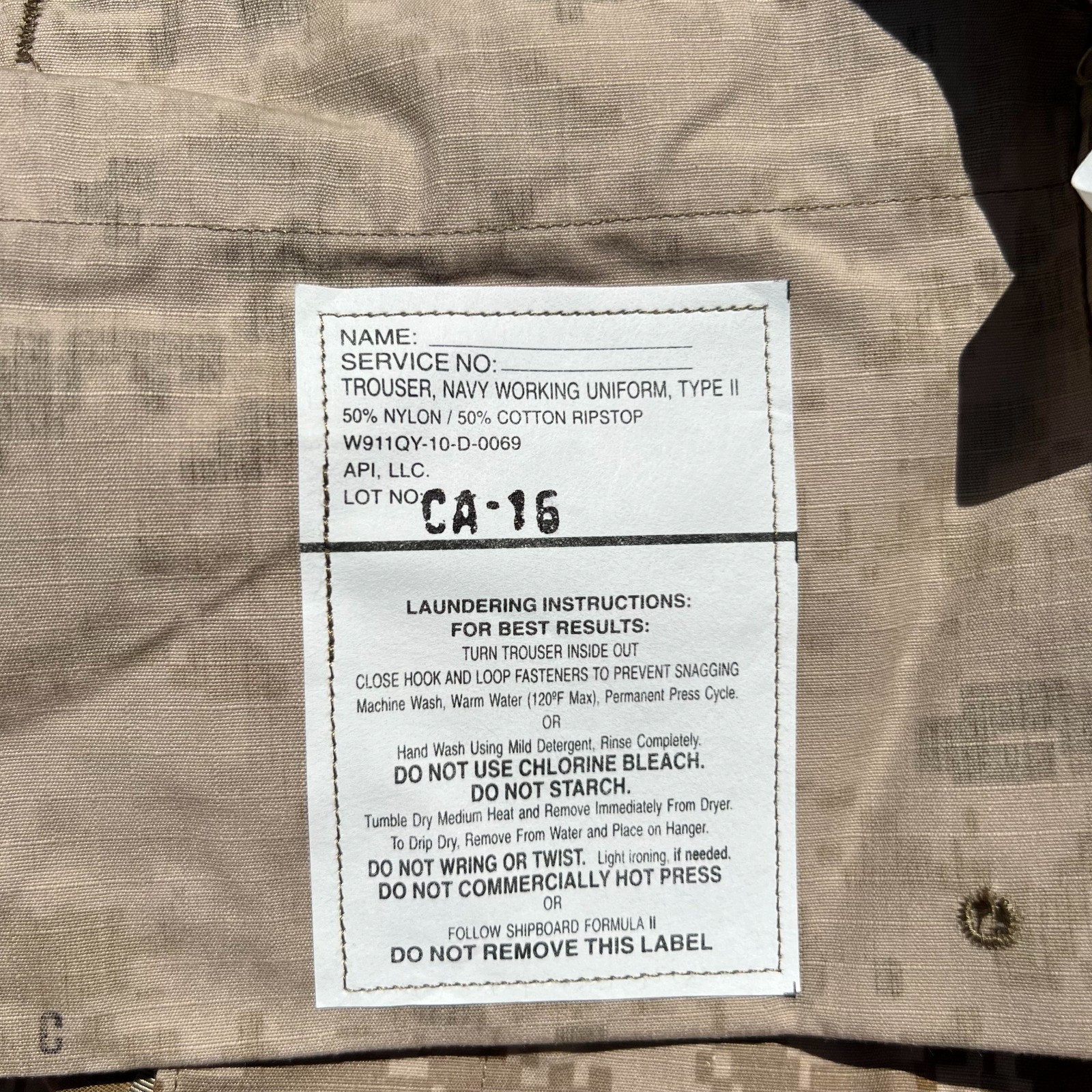 NEW US NAVY NWU Type II AOR1 desert Pants size MR Medium Regular