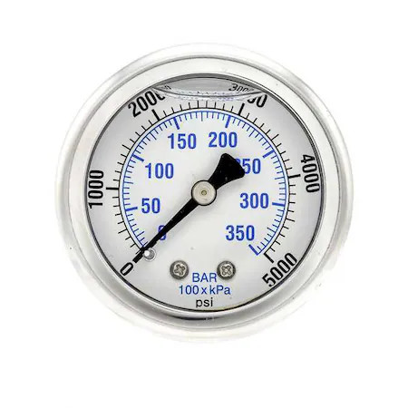 Pic Gauges 202L-204R Industrial Pressure Gauge,  0 To 5, 000 Psi,  2 In Dial,
