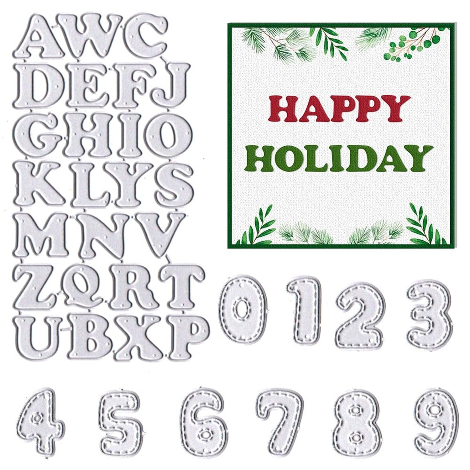 ABTOLS Metal Lowercase Capital 26 Alphabet Letters Die Cuts for Card Making, ...
