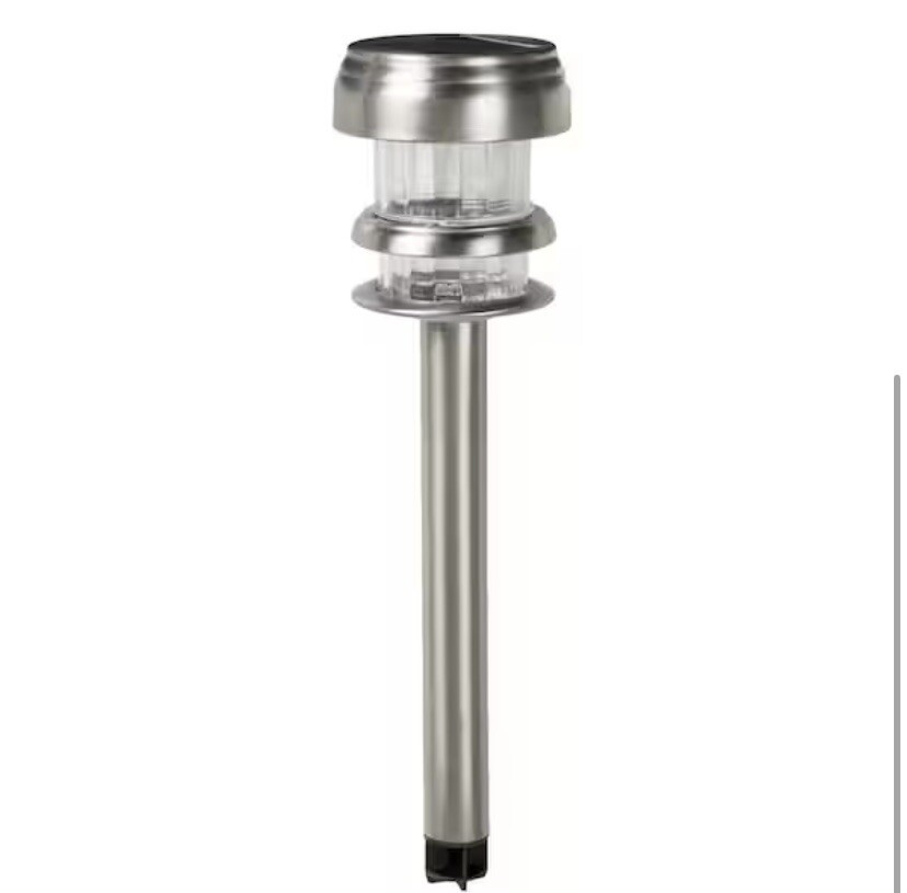 Pure Garden Solar Powered Stainless Steel Path LED Lights (4-Pack)