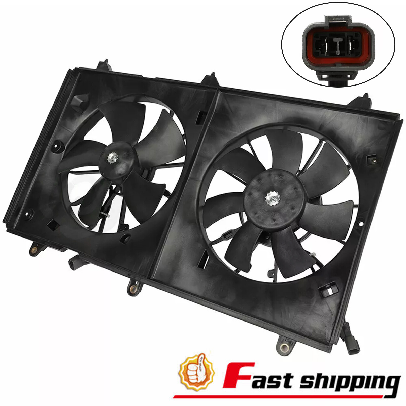 Fits 2003-2007 Honda Accord DX EX LX 2.4L Radiator AC Condenser Cooling Fan