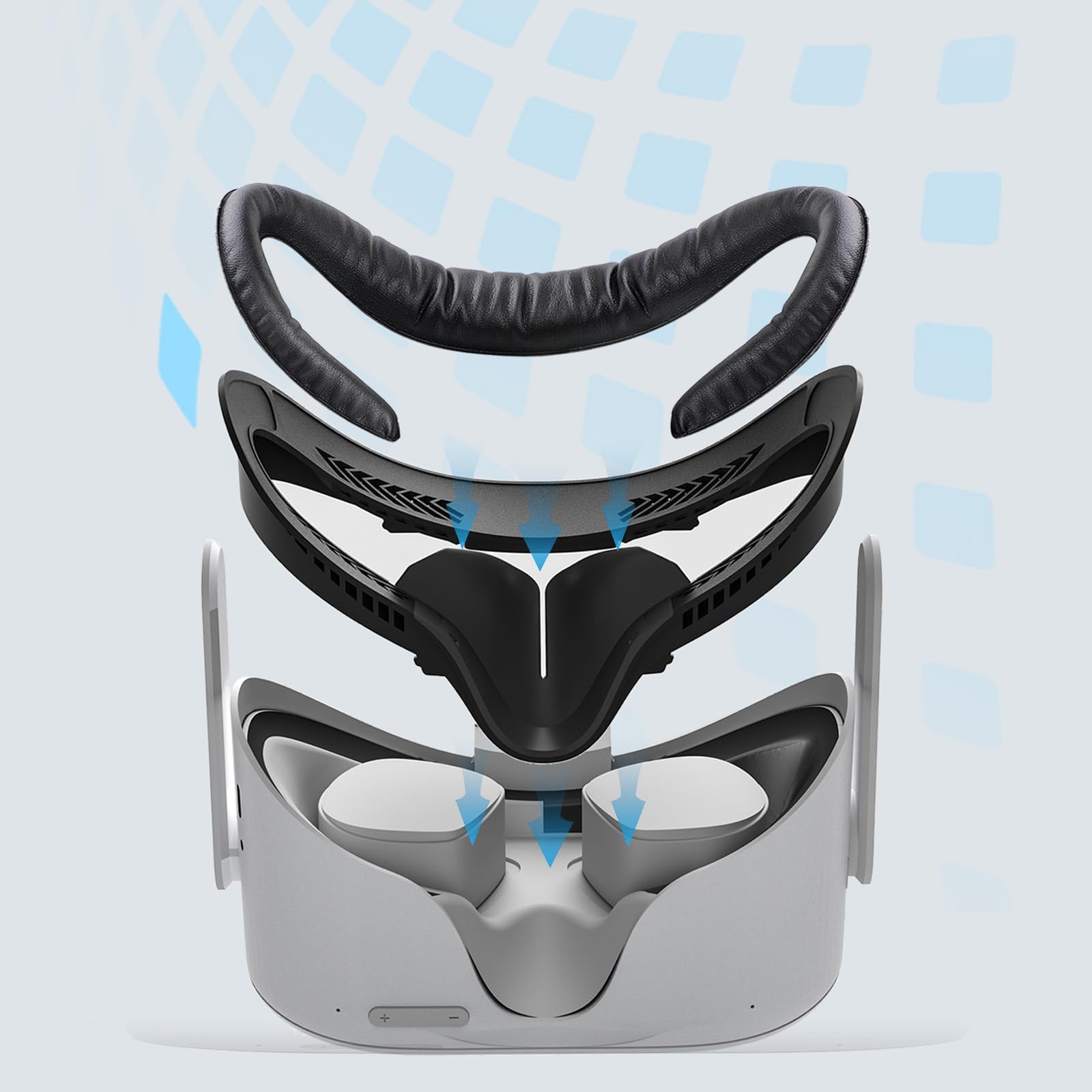 Compatible with Oculus Quest 2 Face Bracket Replacement,VR PU Leather Face Pa...
