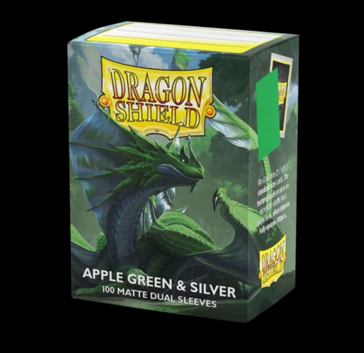 Arcane Tinmen Dragon Shield Sleeves Dual Matte Apple Green And Silver 100ct