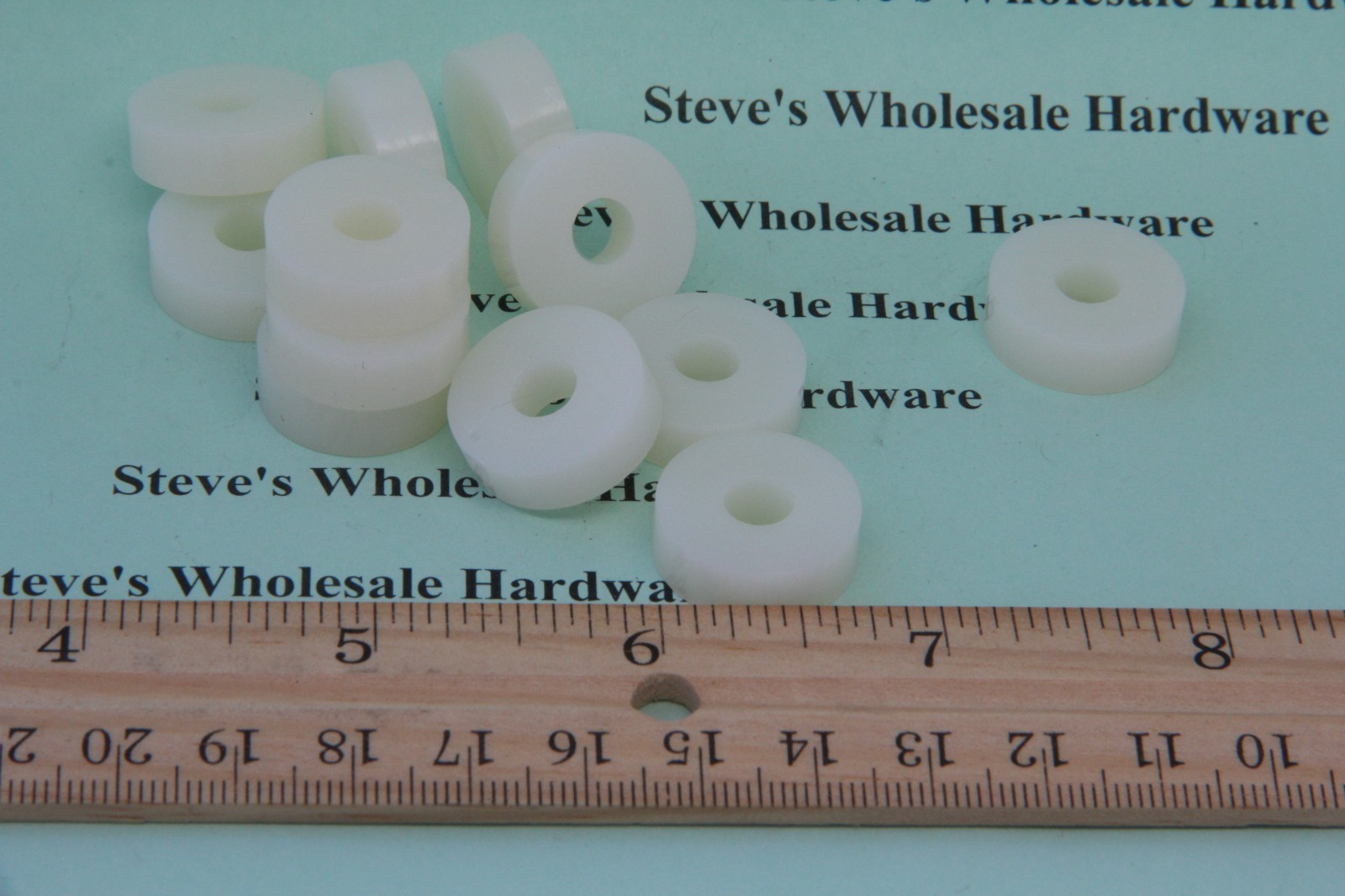 Nylon Spacer  3/4"OD  1/4"ID  1/4" Thick Natural White Pick Your Quantity