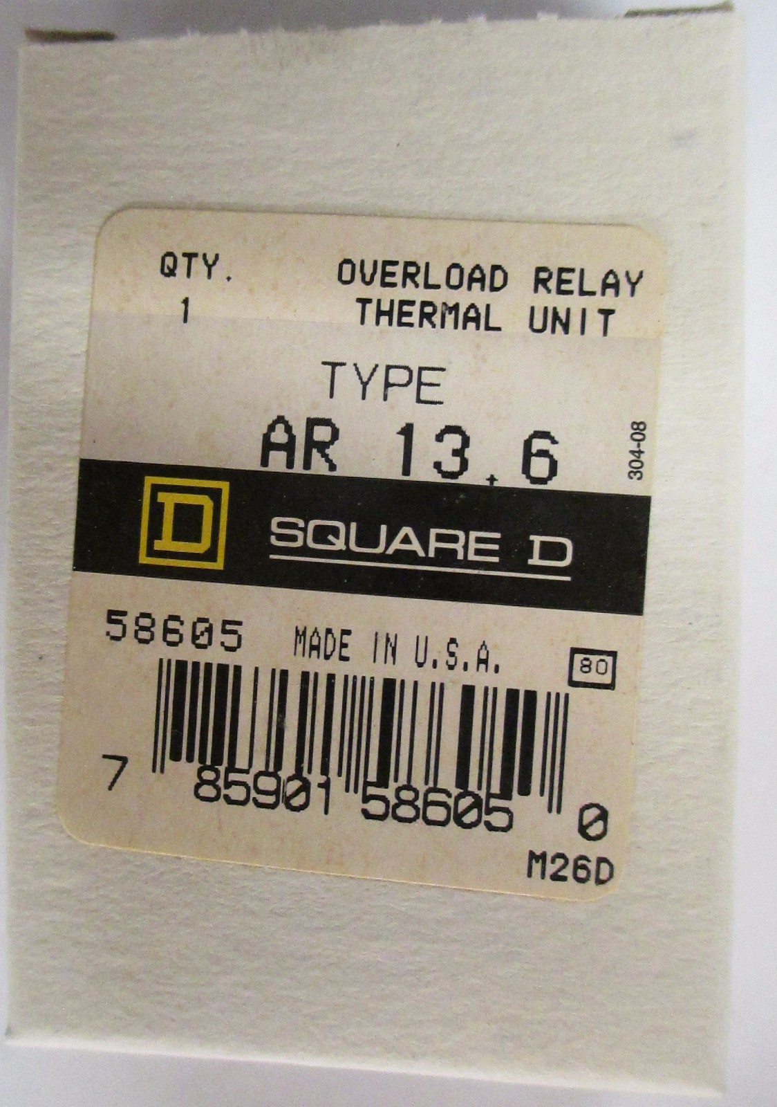 Square D AR 13.6 Overload Relay Thermal Unit