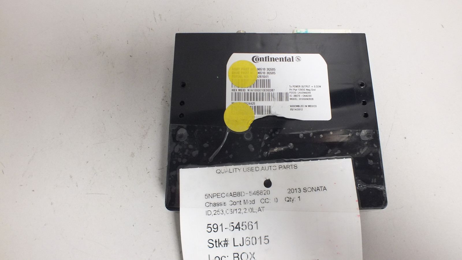 12 13 14 2012 2013 2014 HYUNDAI SONATA HEAD UNIT CONTROL MODULE 96510 3Q505 #177