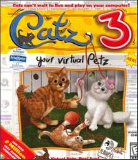 Catz 3 PC CD realistic feline kitten cats animal care virtual desktop pet game!