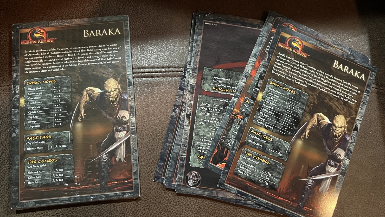 Mortal Kombat Prima Move Cards – BOTH Versions – Misprint + Corrected