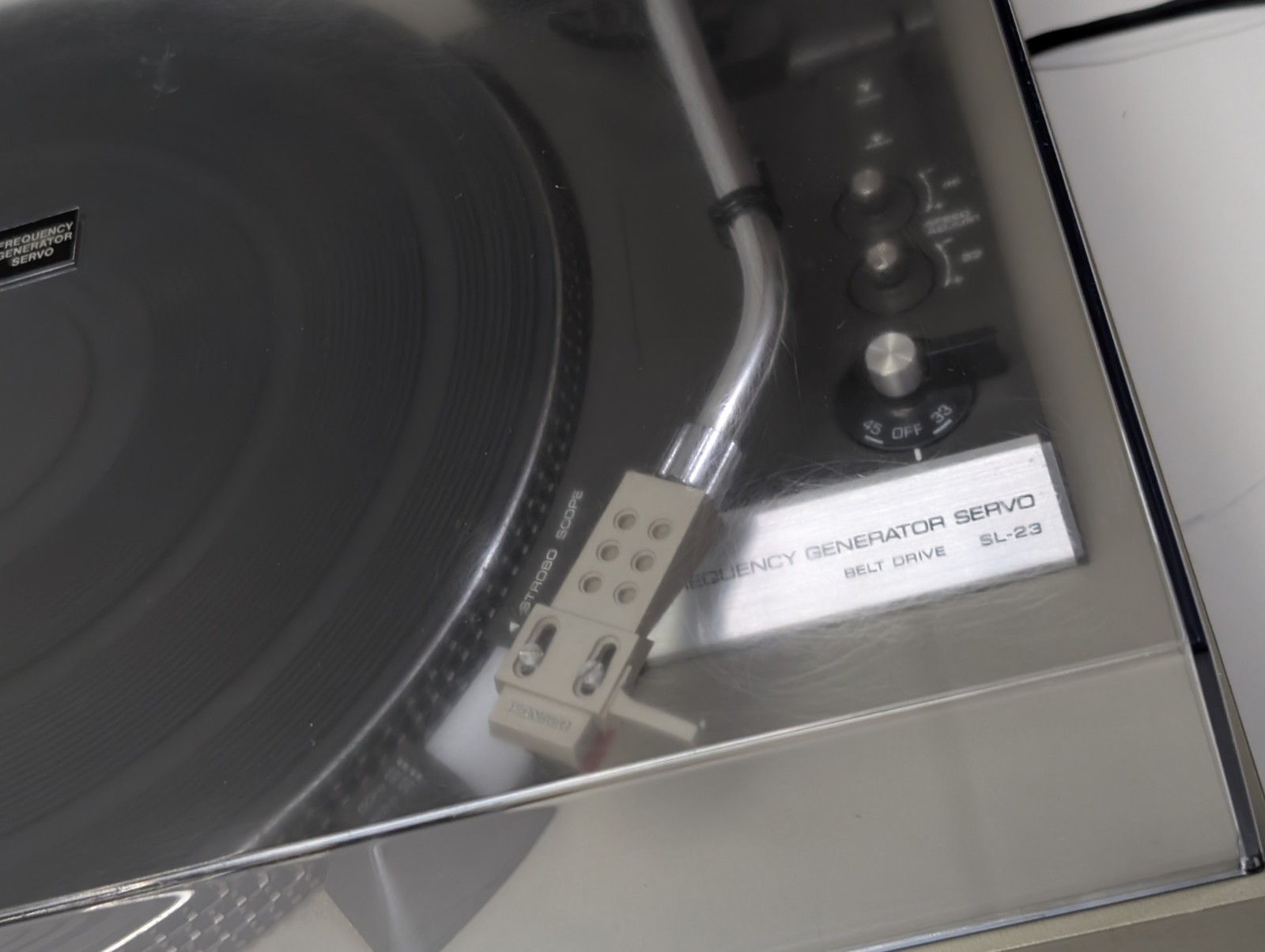 Technics SL-23 Turntable Pioneer Headshell Tested Working