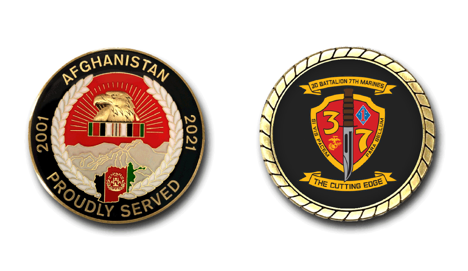 USMC 3rd Battalion, 7th Marines Afghanistan Challenge Coin Officially Licensed