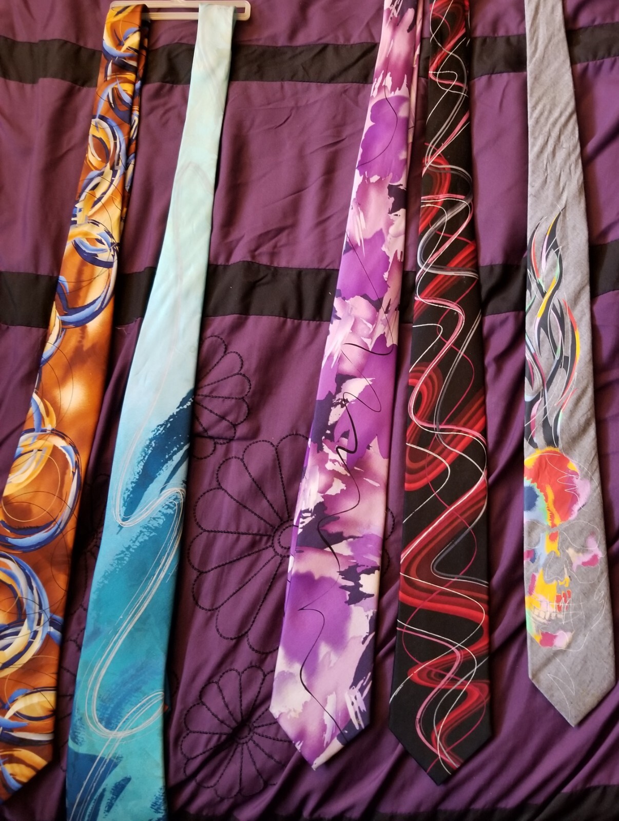 Jerry Garcia Men's Neck Ties, Lot Of 5, Grateful Dead