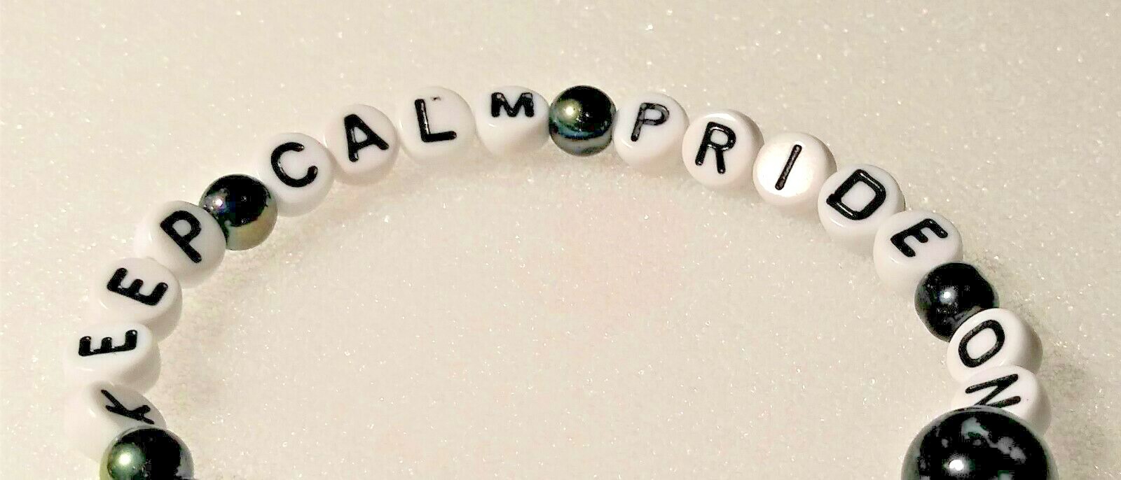 Gay Pride Stretchy - Keep Calm Pride On Bracelet - One Of A Kind