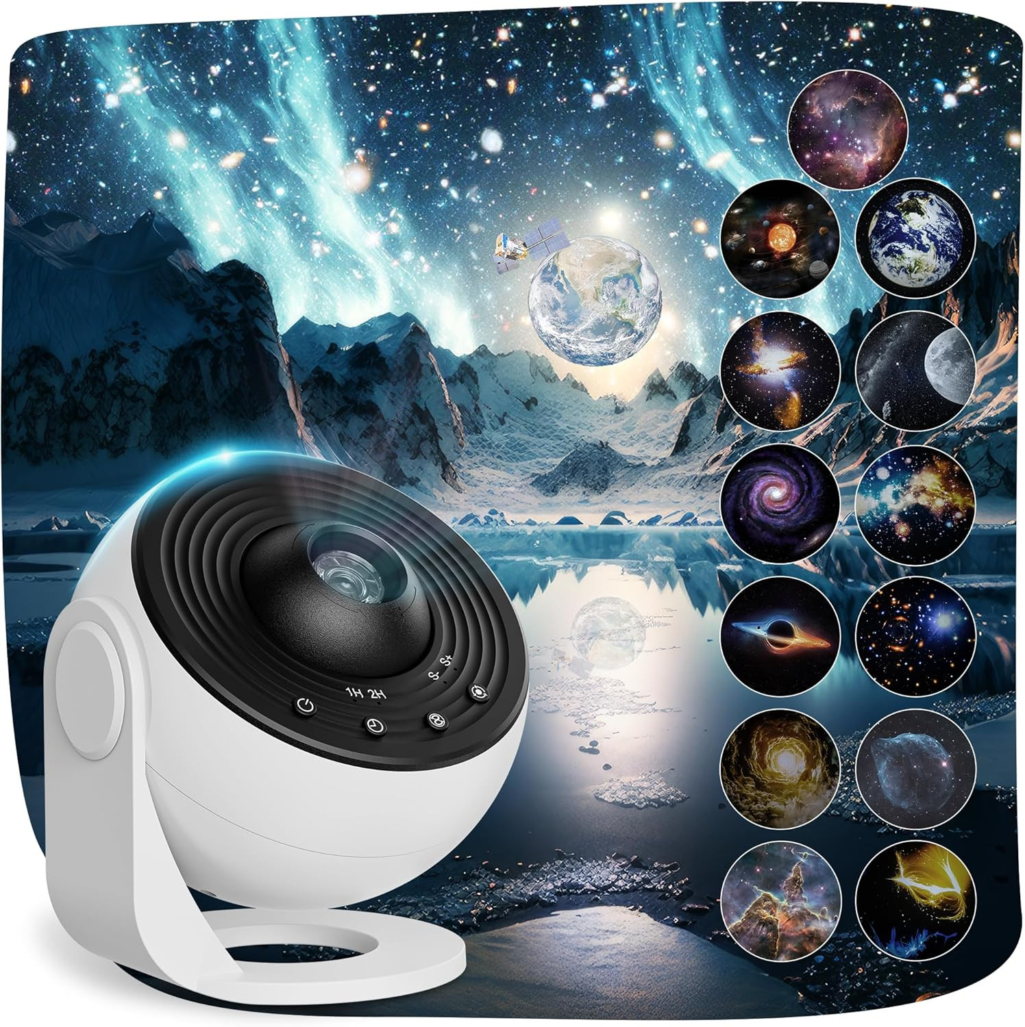 Galaxy Projector Night Light, 13-in-1 Planetarium with 360° Rotation and Timer