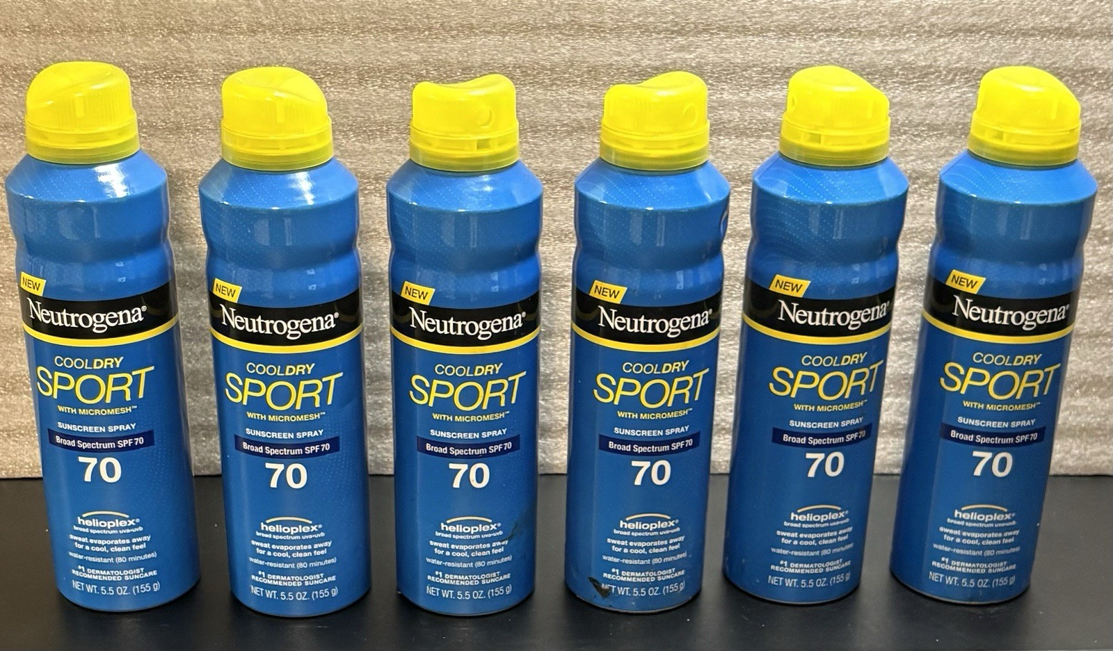 6 pcs Neutrogena Sport spf 70 Dry Cool sunscreen spray 5.5oz x 6 w Free Shipping