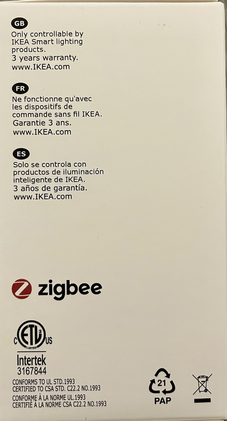 Brand New IKEA TRADFRI RGB Led Bulb E12 450 Lumen