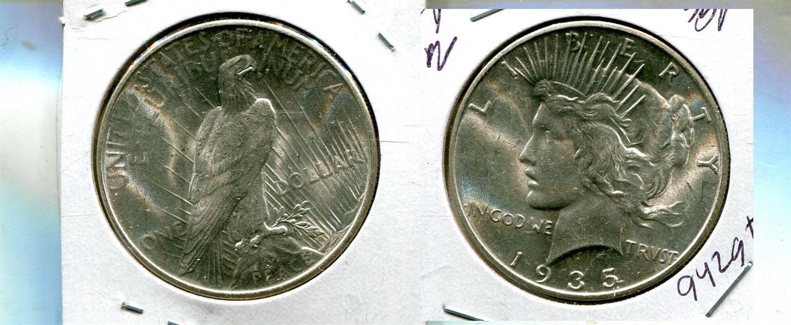 1935 P PEACE SILVER DOLLAR CH BU 9429T