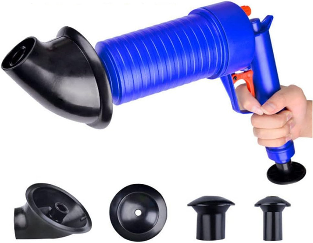 Toilet Piston Tool Set, Pneumatic Sewer Blaster, Sink Piston, Sewer Clog Removal
