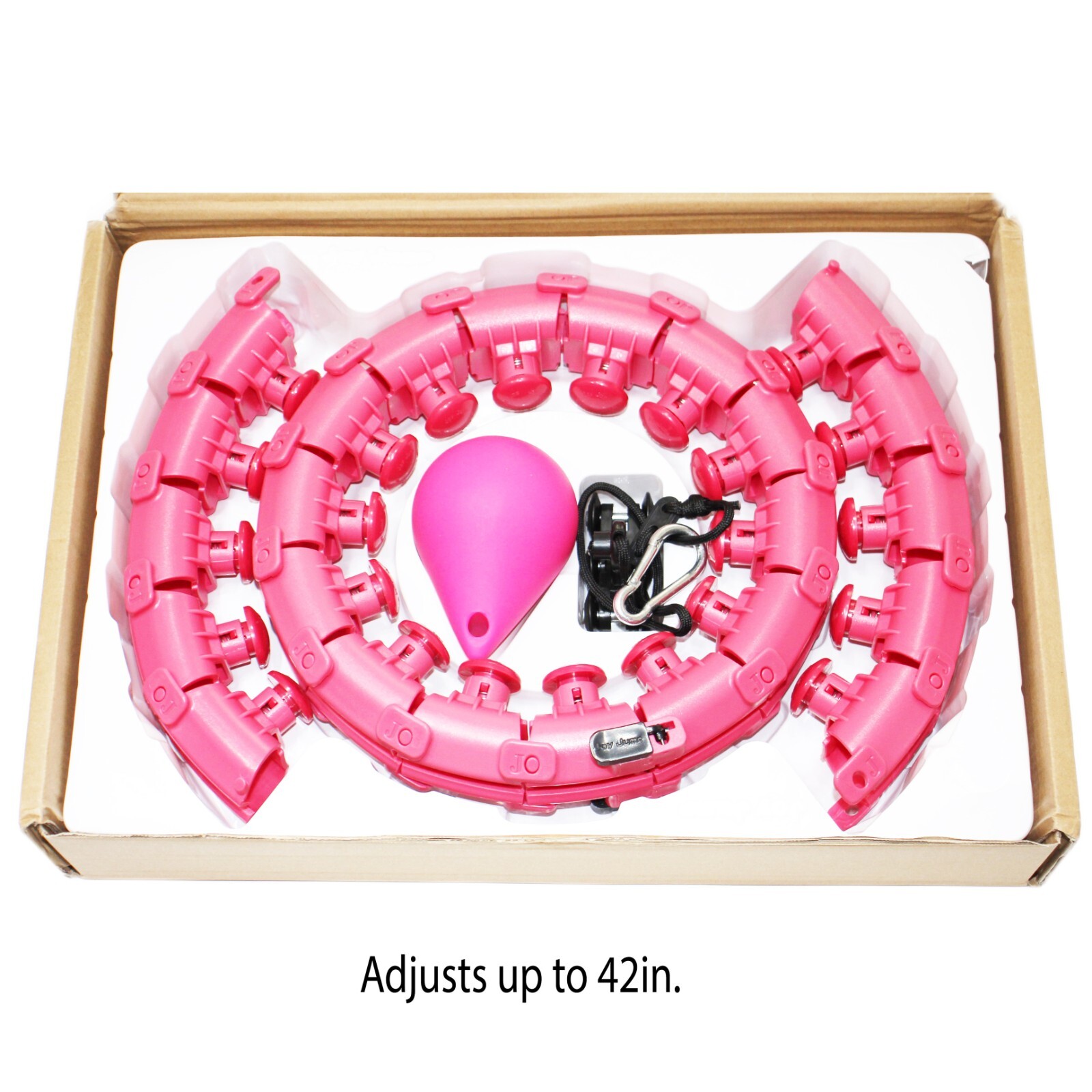Weighted Hula Hoop Fitness 24 Knots Adult Smart Hula Thin Waist Weight Loss Pink