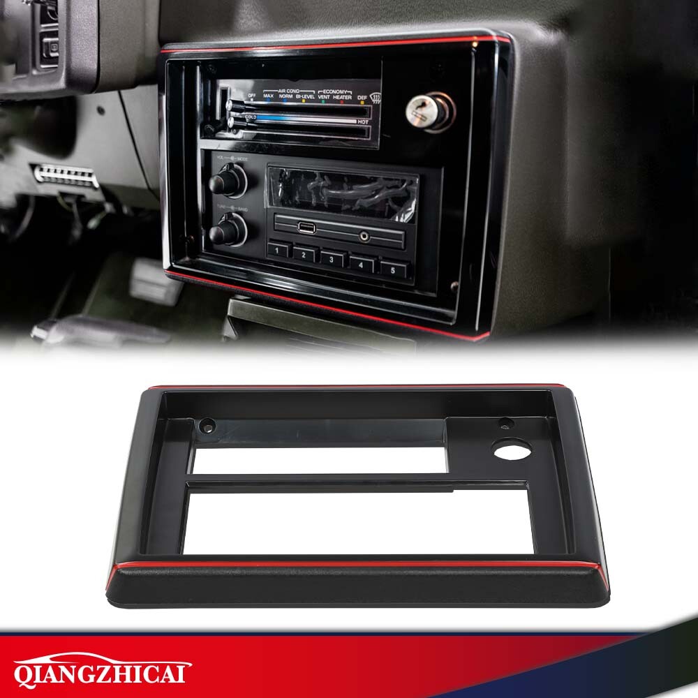 Fit For 1981-88 El Camino Monte Carlo SS Radio Face Plate SS Black w/ Red Trim