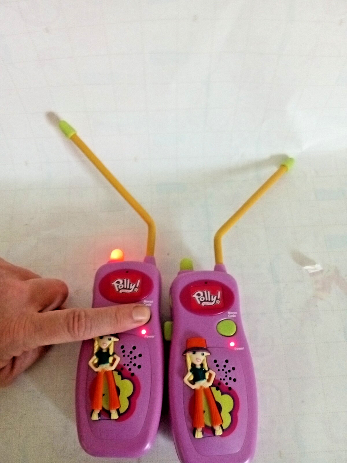 Polly Pocket Walkie Talkies 2004 Top Toys Morse Code Button EUC Everything Works