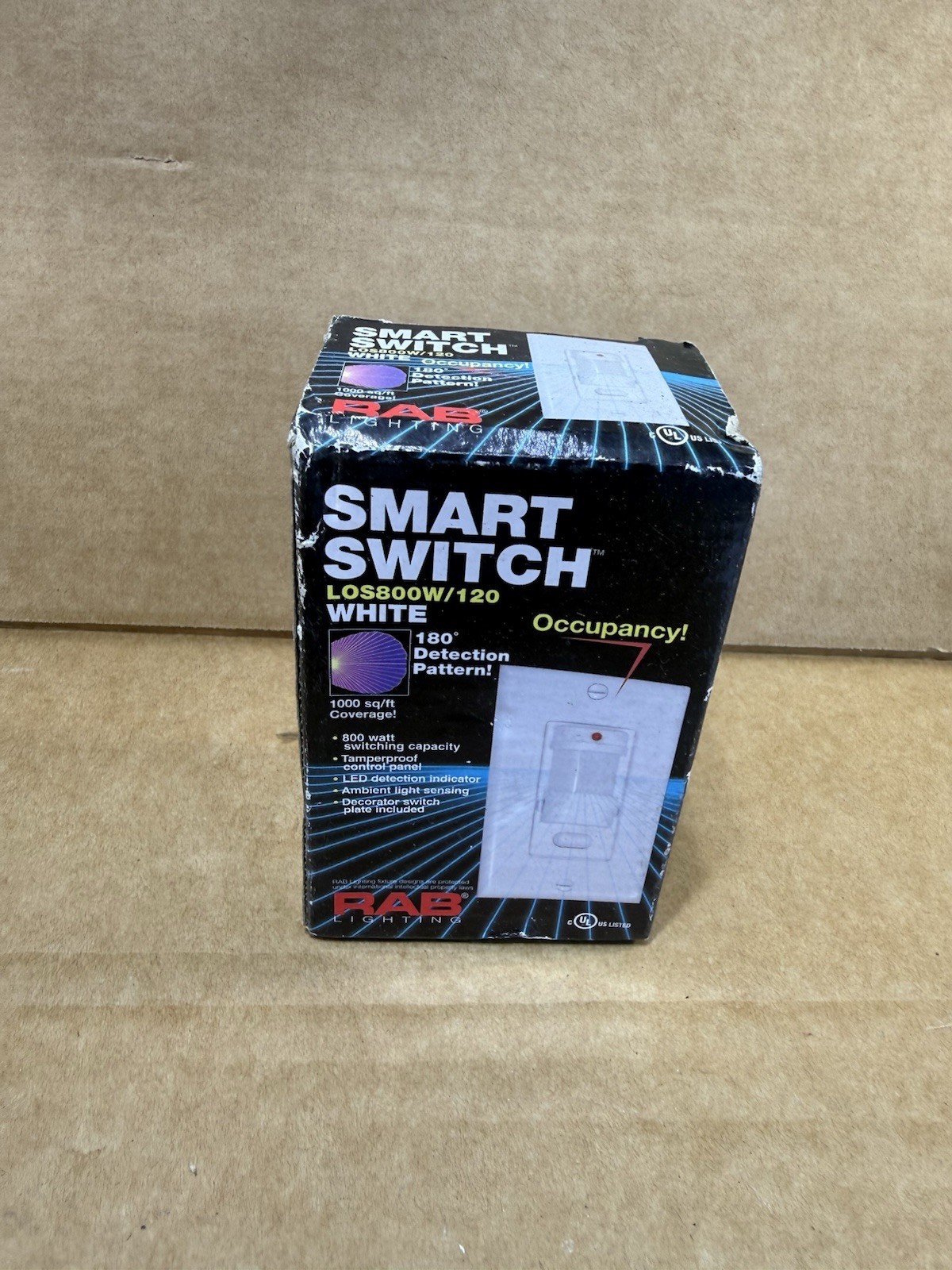RAB Smart Switch Occupancy Sensor  LOS800W/277 White Wall Mount 1200w