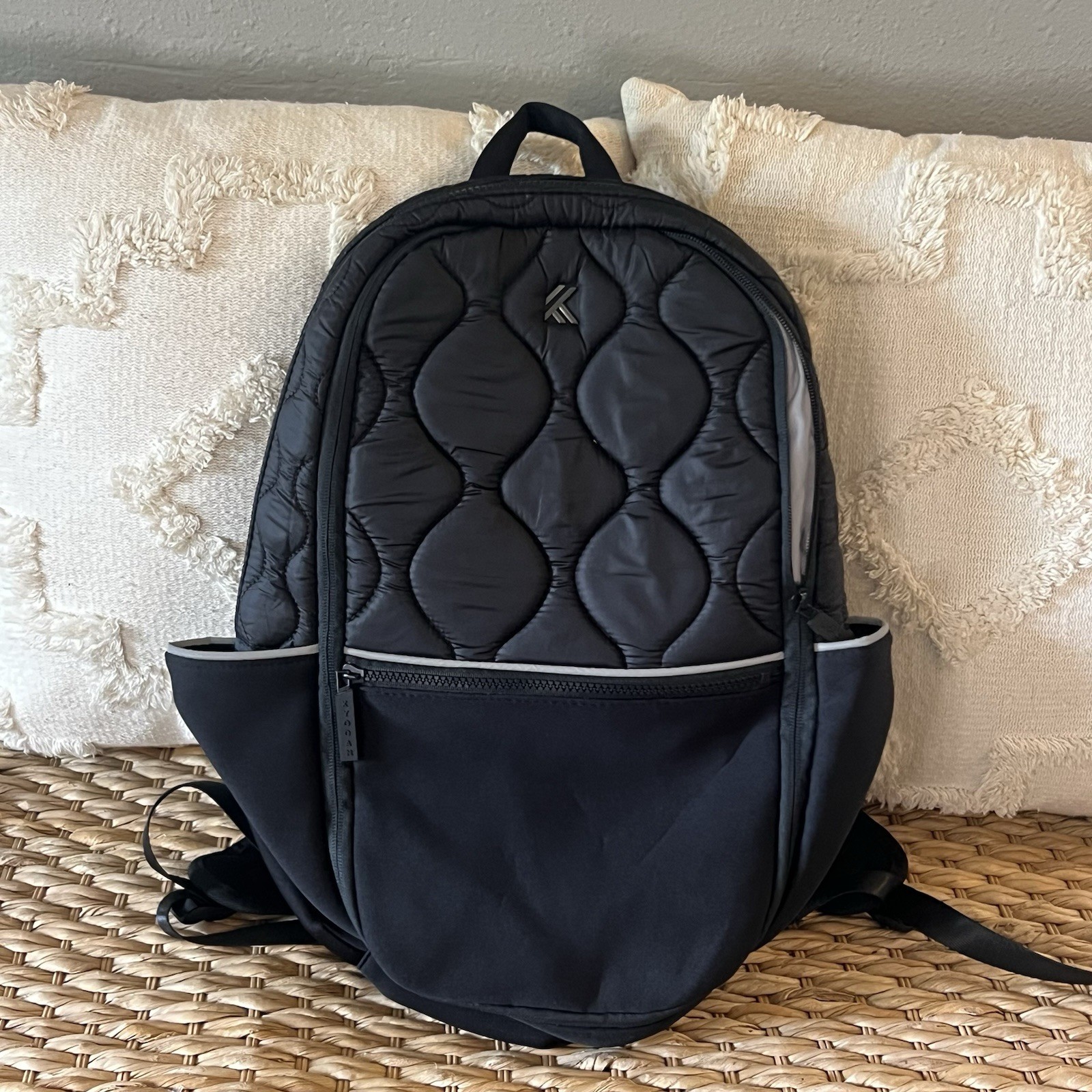 Kyodan Black Quilted Backpack Lightweight Travel Hiking Yoga