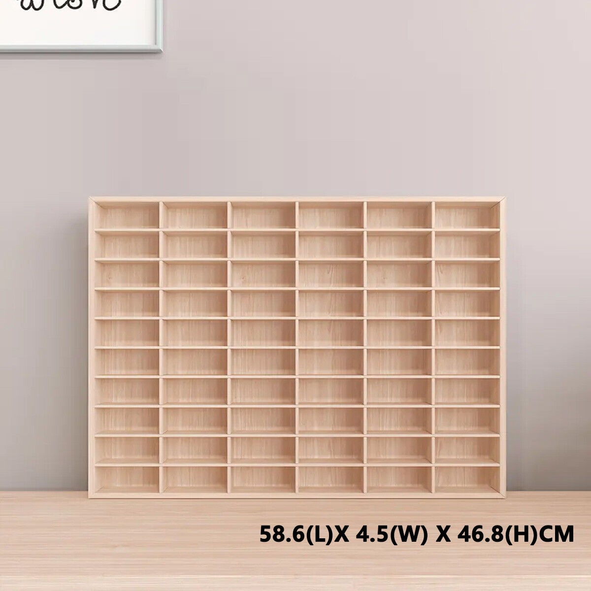 60 Grids Wooden Display Case 1/64 Car Model Diecast Car Matchbox Storage Rack