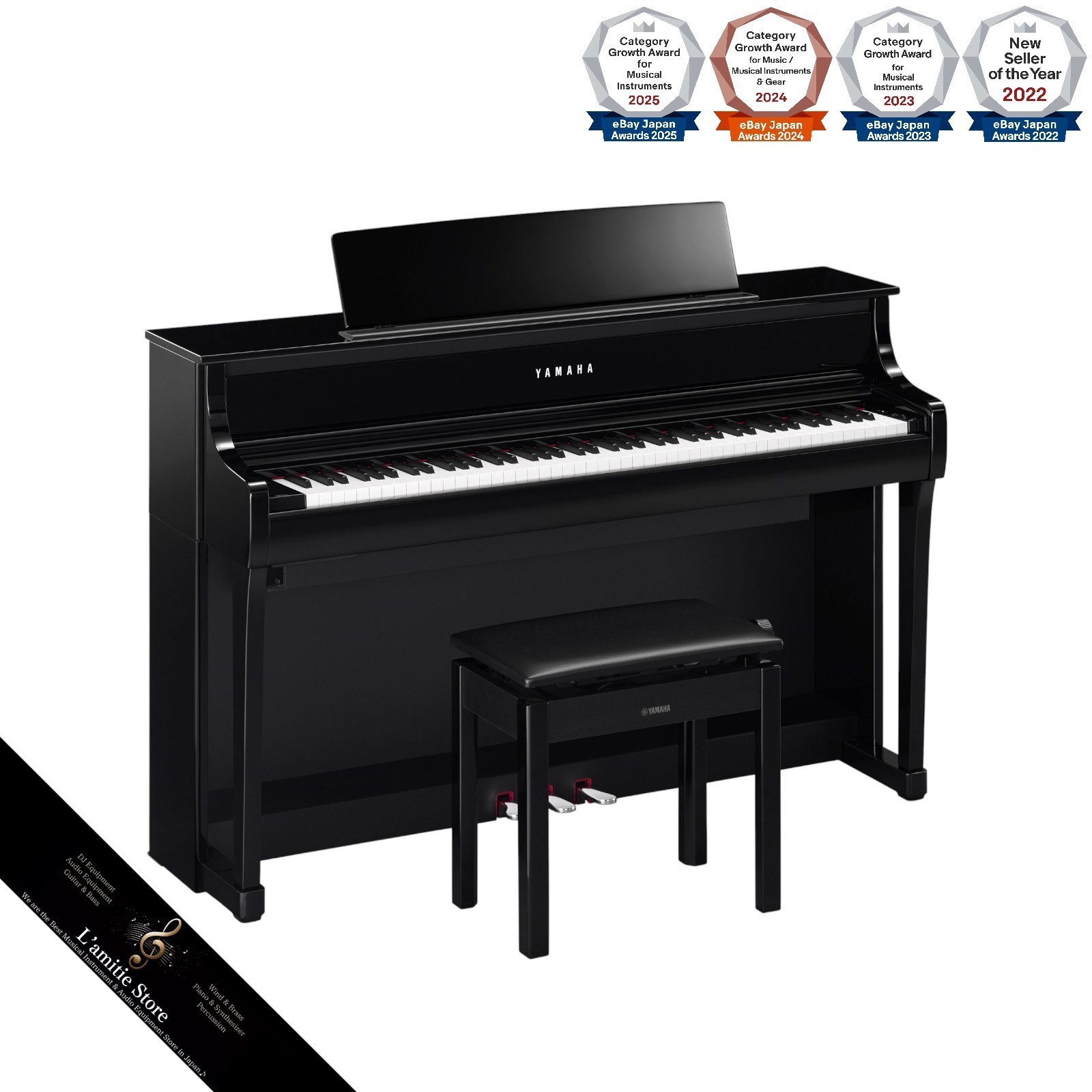 YAMAHA CLP-875PE Digital Piano Clavinova 88 Keys Black Mirror Polished Ebony JP