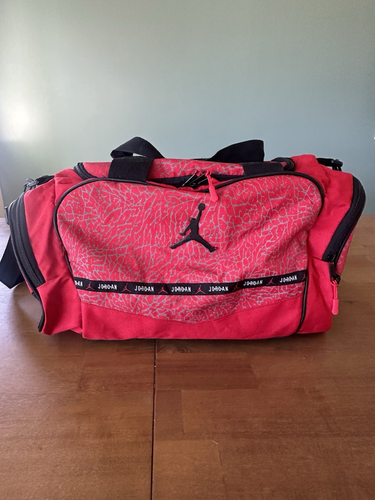 Nike Air Jordan Duffle Bag Jumpman Cement Elephant Print Red
