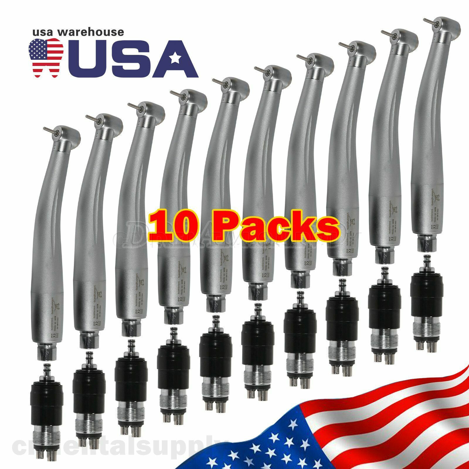 10 NSK Style Dental High Speed Handpiece Air Turbine Standard Coupler Swivel 4H