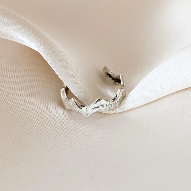 Solid Metal Gift For Women's Adjustable Wave Toe Ring White Gold Plated Silver