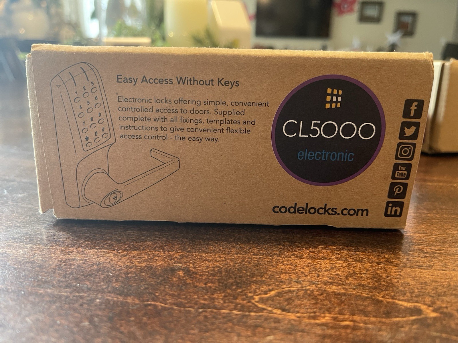 Codelocks CL5210 Electronic Keypad Deadlatch Lock Grade 2 w/ Key – Open Box