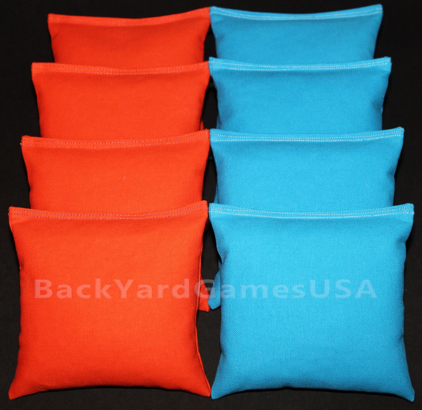 ALL WEATHER CORNHOLE BEAN BAGS Orange & Turquoise Aqua Teal Resin FillWATERPROOF